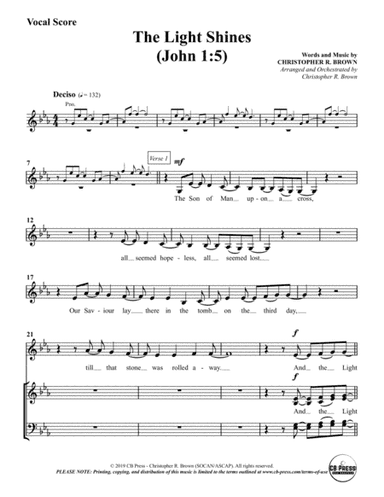 The Light Shines [John 1:5] (Anthem) - Vocal Score