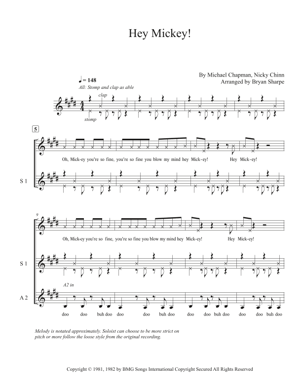 Mickey (arr. Bryan Sharpe)