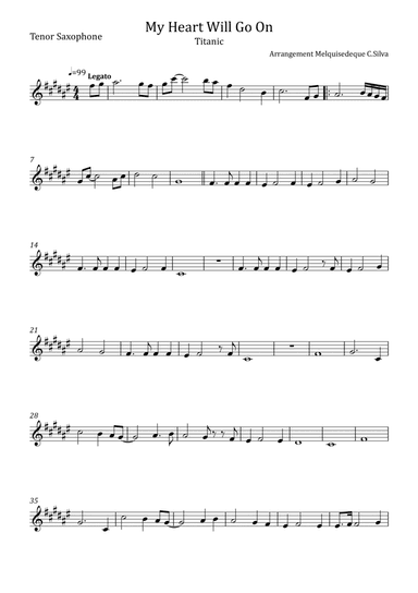 My Heart Will Go On (love Theme From 'titanic') (arr. Melquisedeque C.Silva)
