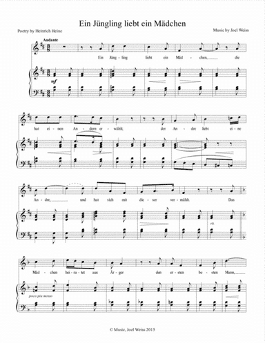 Ein Jüngling liebt ein Mädchen