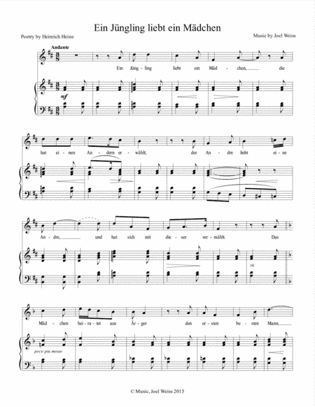 Ein Jüngling liebt ein Mädchen