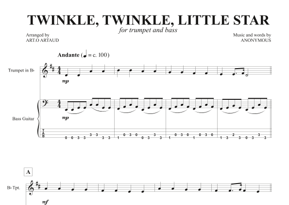 Twinkle Twinkle Little Star (arr. Art.o Artaud)