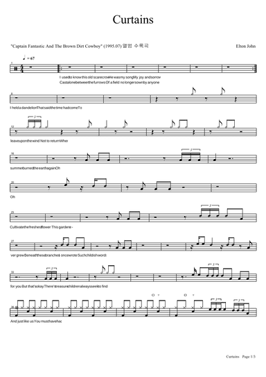Curtains (arr. COPYDRUM)