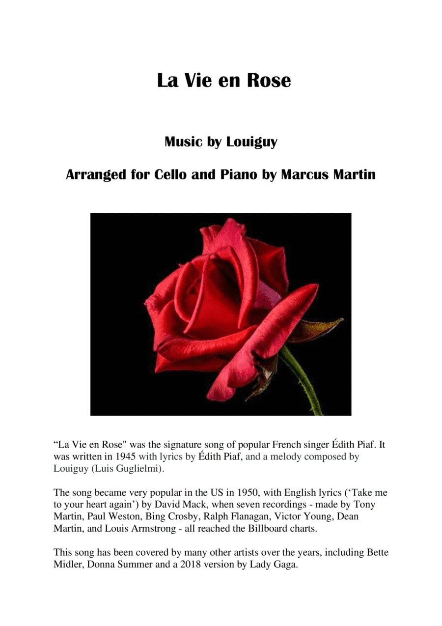 La Vie En Rose (arr. Marcus Martin)