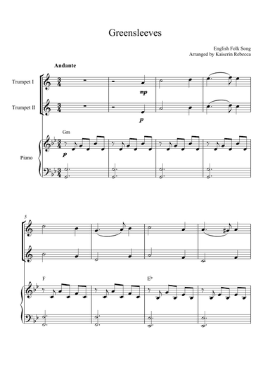 Greensleeves (arr. Kaiserin Rebecca)