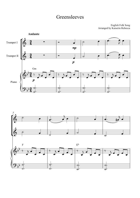 Greensleeves (arr. Kaiserin Rebecca)