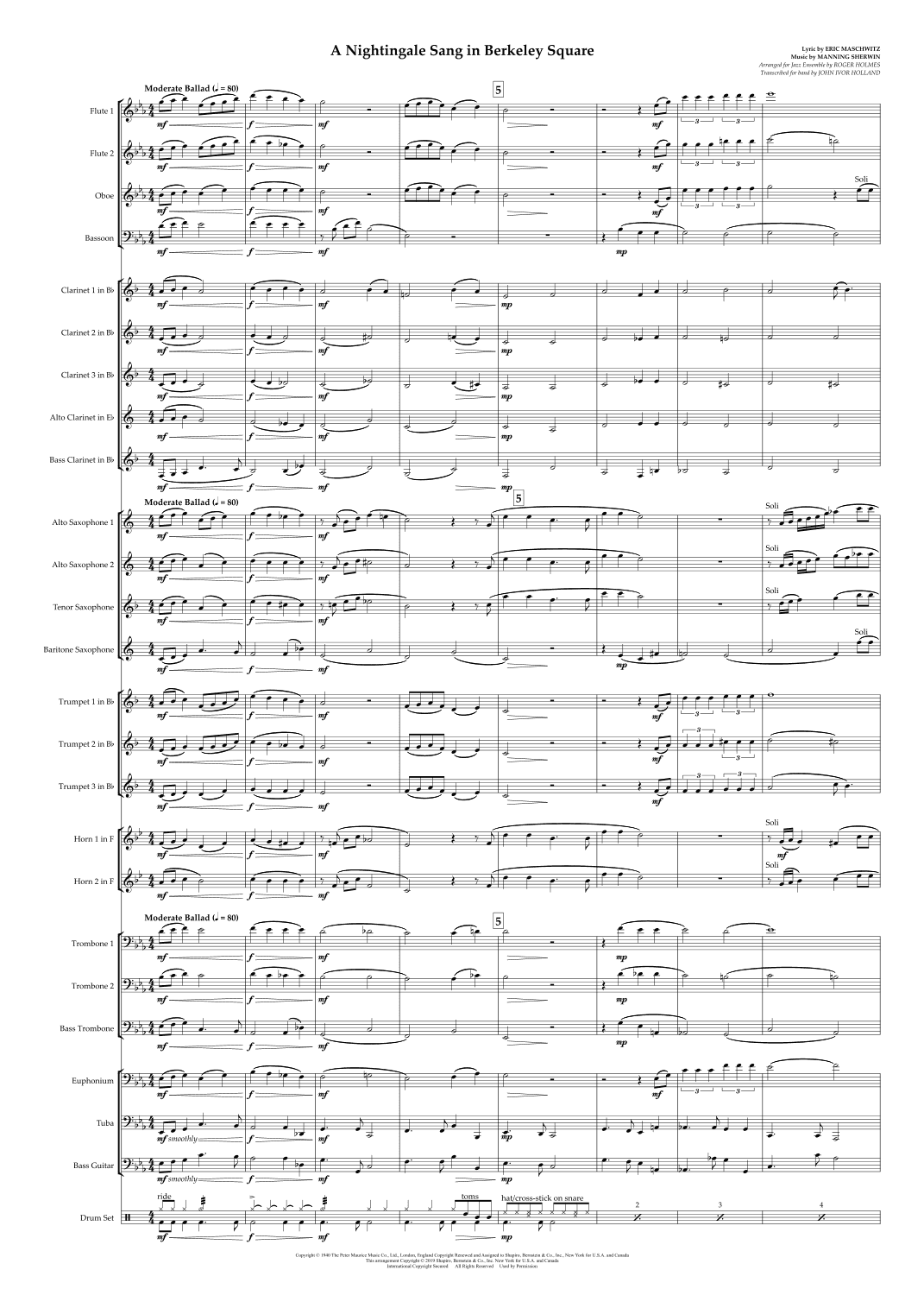 A Nightingale Sang In Berkeley Square (arr. John Ivor Holland)