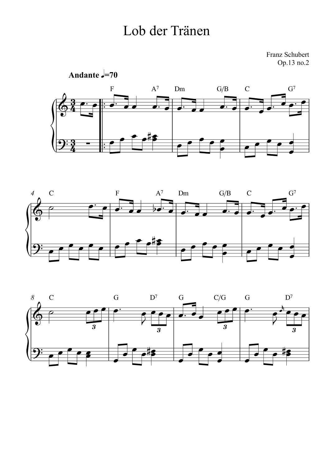 Lob der Tränen (Op.13 no.2) (arr. Kaiserin Rebecca)