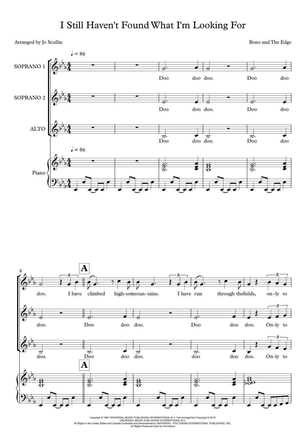 I Still Haven't Found What I'm Looking For (arr. Jo Scullin)