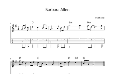 Barbara Allen (arr. songbooks.info)