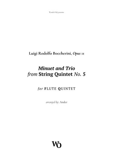 Minuet by Boccherini for Flute Quintet (arr. Ander)