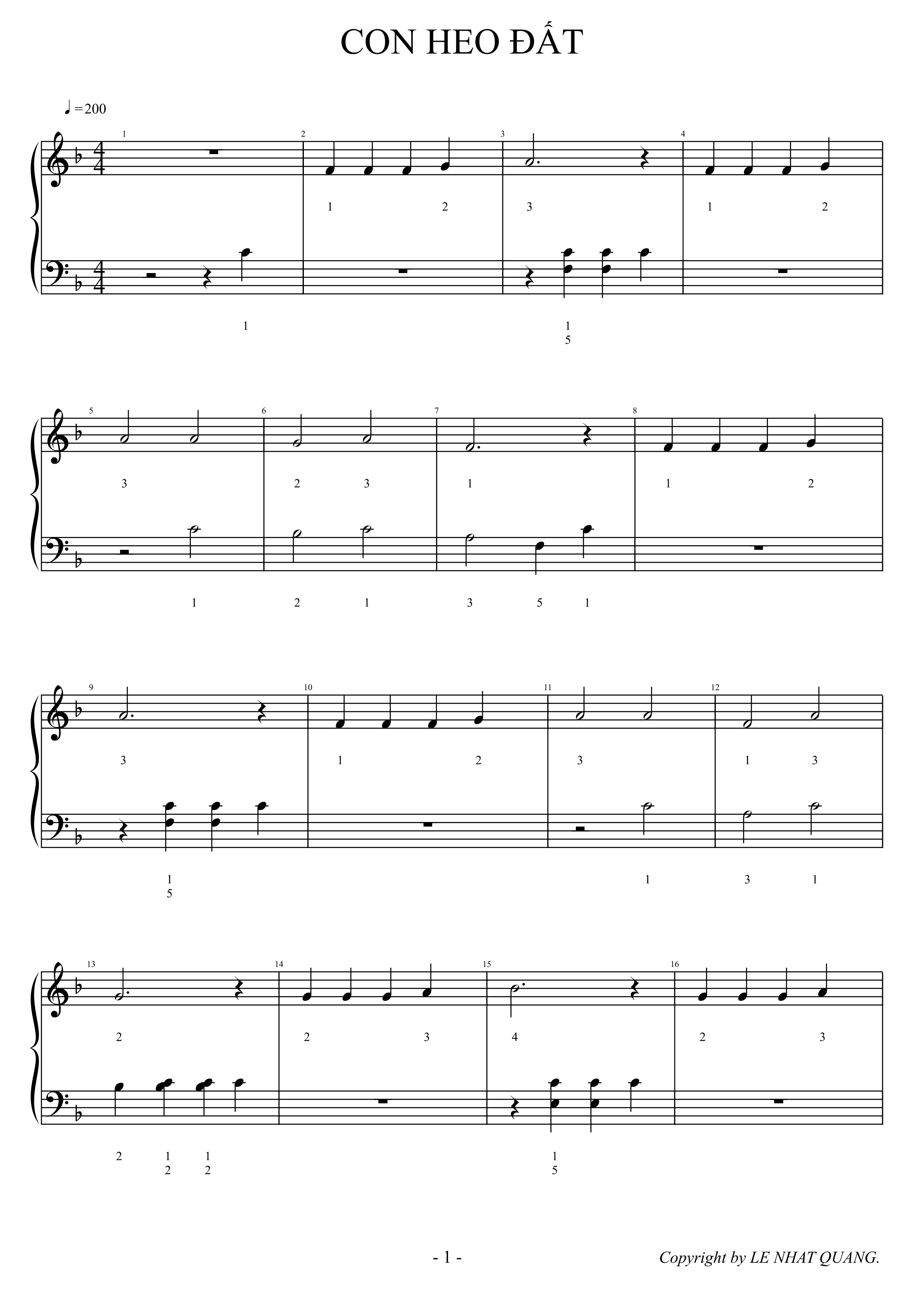 CON HEO Ð?T (arr. Le Nhat Quang)