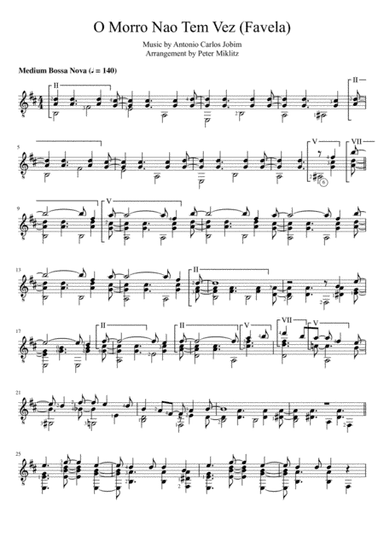 O Morro Nao Tem Vez (favela) (somewhere In The Hills) (arr. Peter Miklitz)
