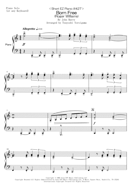 Born Free (arr. Tsuyoshi Yoroiguma)
