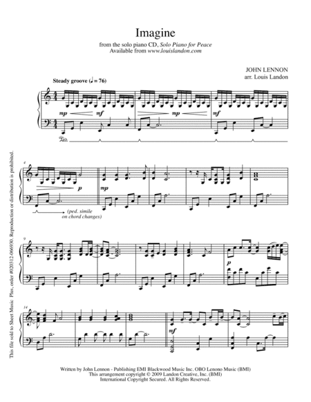 Imagine (arr. Louis Landon)