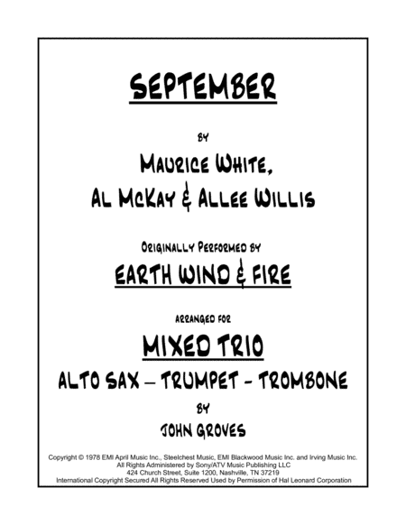 September (arr. John Groves)