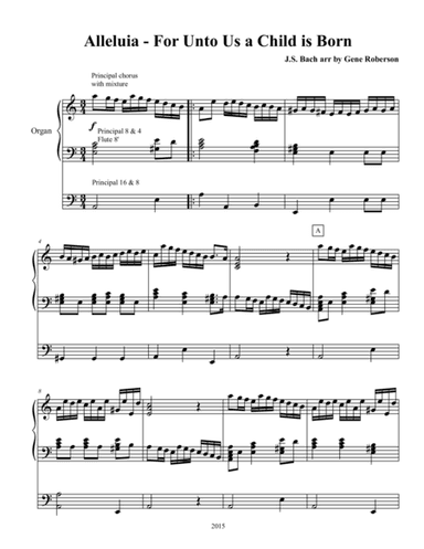 Alleluia For Unto Us A Child is Born  ORGAN BRASS (arr. Gene Roberson)