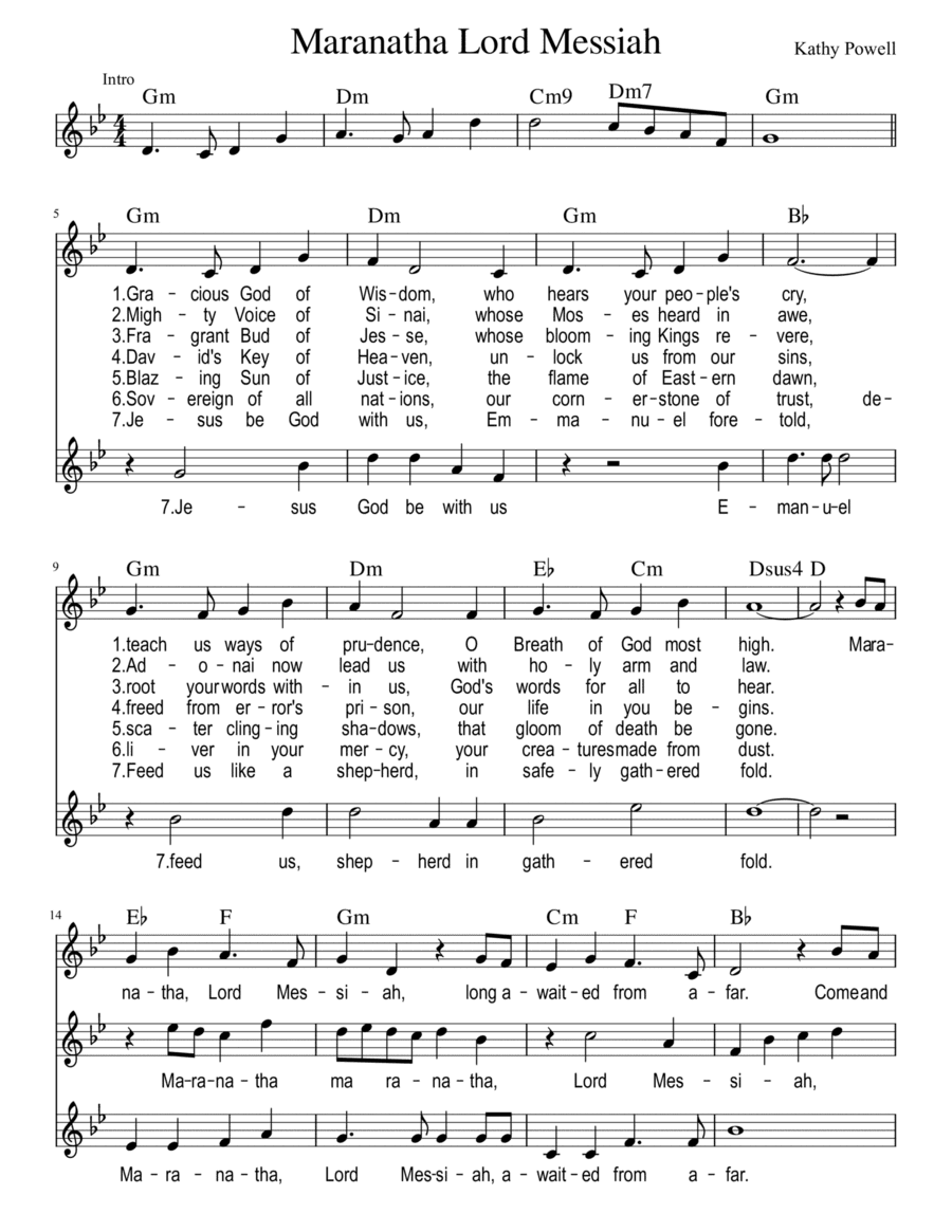 Maranatha Lord Messiah with 2nd and 3rd voice - an Advent Song (arr. Bonnie Wong)