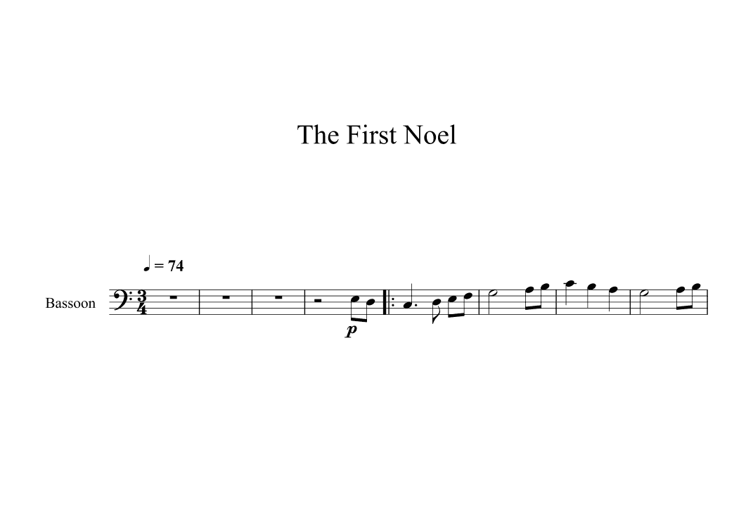 The First Noel (Bassoon) (arr. Digital Book Music)