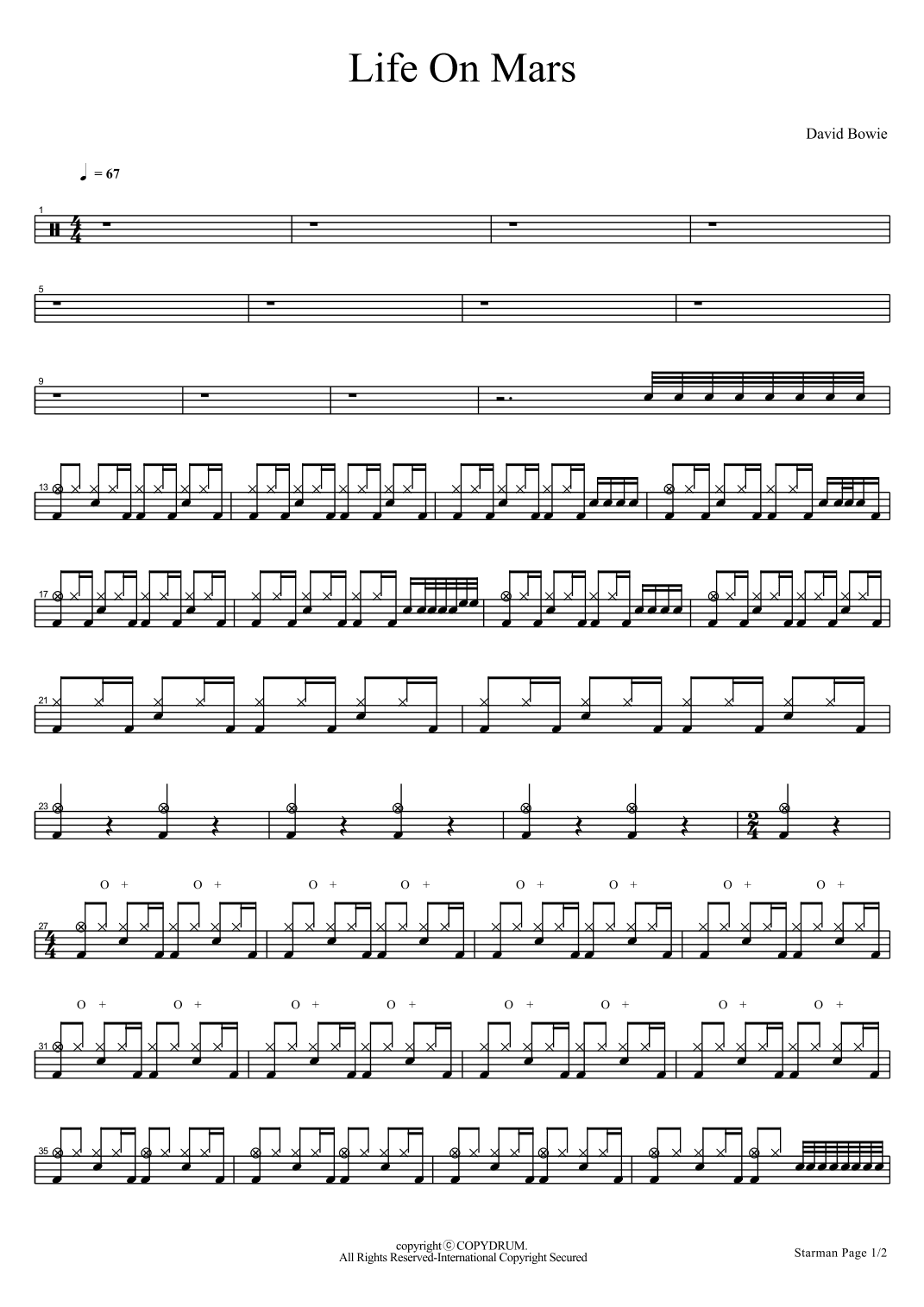 Life On Mars (arr. COPYDRUM)