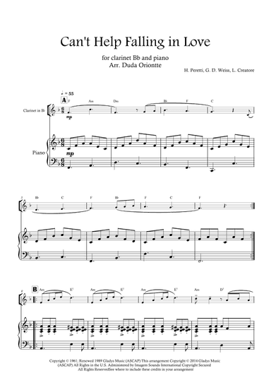Can't Help Falling In Love (arr. Duda Oriontte)