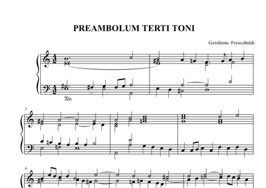 Frescobaldi. PREAMBOLUM TERTI TONI (For Organ) (arr. Renato Tagliabue)