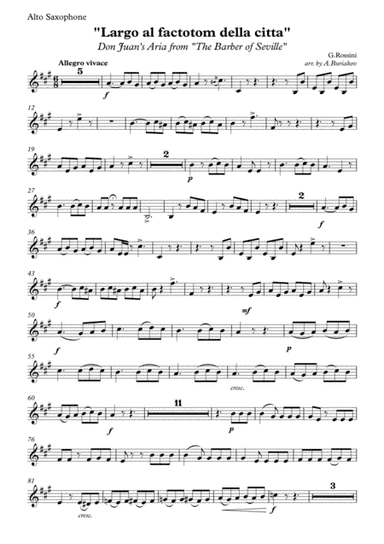 "Largo al factotom della citta" Don Juan's Aria from "The Barber of Seville" (alto sax) (arr. A.Buriakov)