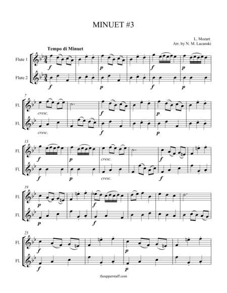 Minuet #3 (arr. Nick Lacanski)