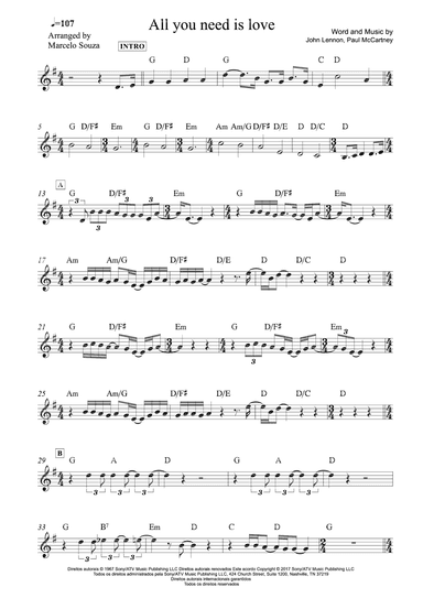 All You Need Is Love (arr. Marcelo da Silva Souza)