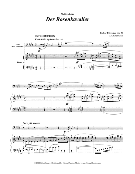 Waltzes from Der Rosenkavalier for Tuba or Bass Trombone & Piano (arr. Ralph Sauer)