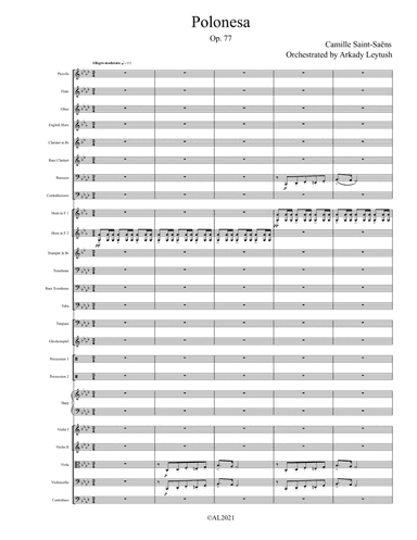 Camille Saint-Saëns - POLONESA, Op. 77,  Orchestrated by  Arkady Leytush