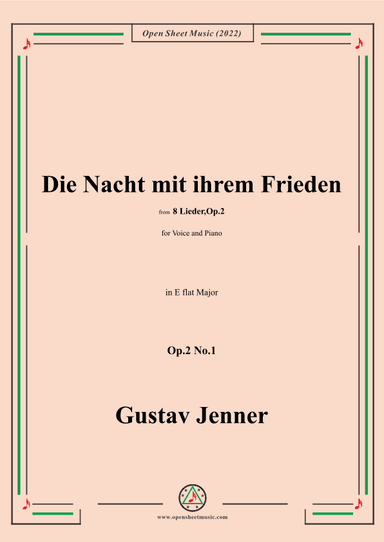 Jenner-Die Nacht mit ihrem Frieden,in E flat Major,Op.2 No.1 (arr. OSM Press)