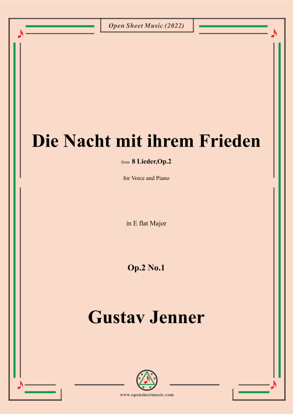 Jenner-Die Nacht mit ihrem Frieden,in E flat Major,Op.2 No.1 (arr. OSM Press)