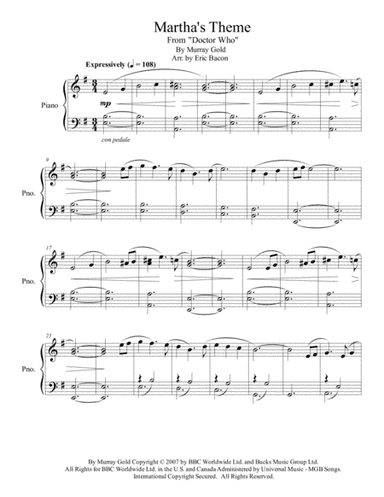 Martha's Theme (arr. Eric Bacon)