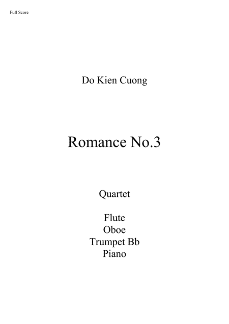 Do Kien Cuong - Romance No.3 - Quartet: Flute, Oboe, Trumpet, Piano