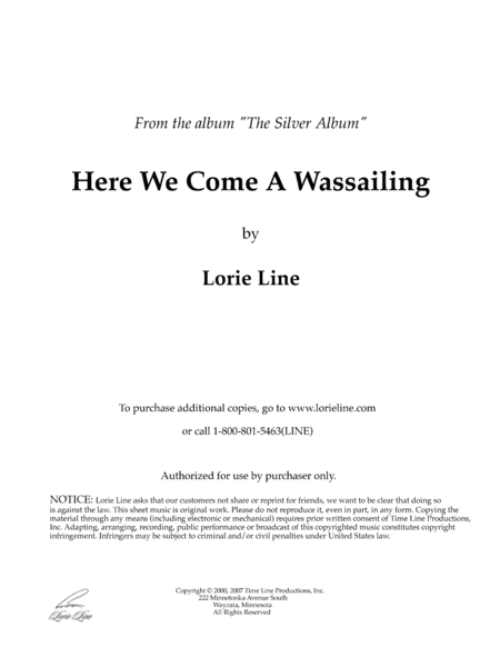 Here We Come A-Wassailing (arr. Lorie Line)