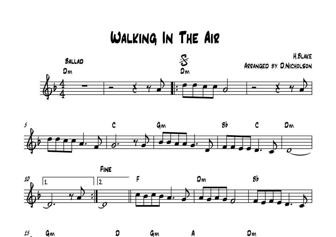 Walking In The Air (arr. Daniel Nicholson)