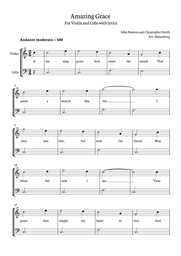 Amazing Grace (arr. Heisenberg)