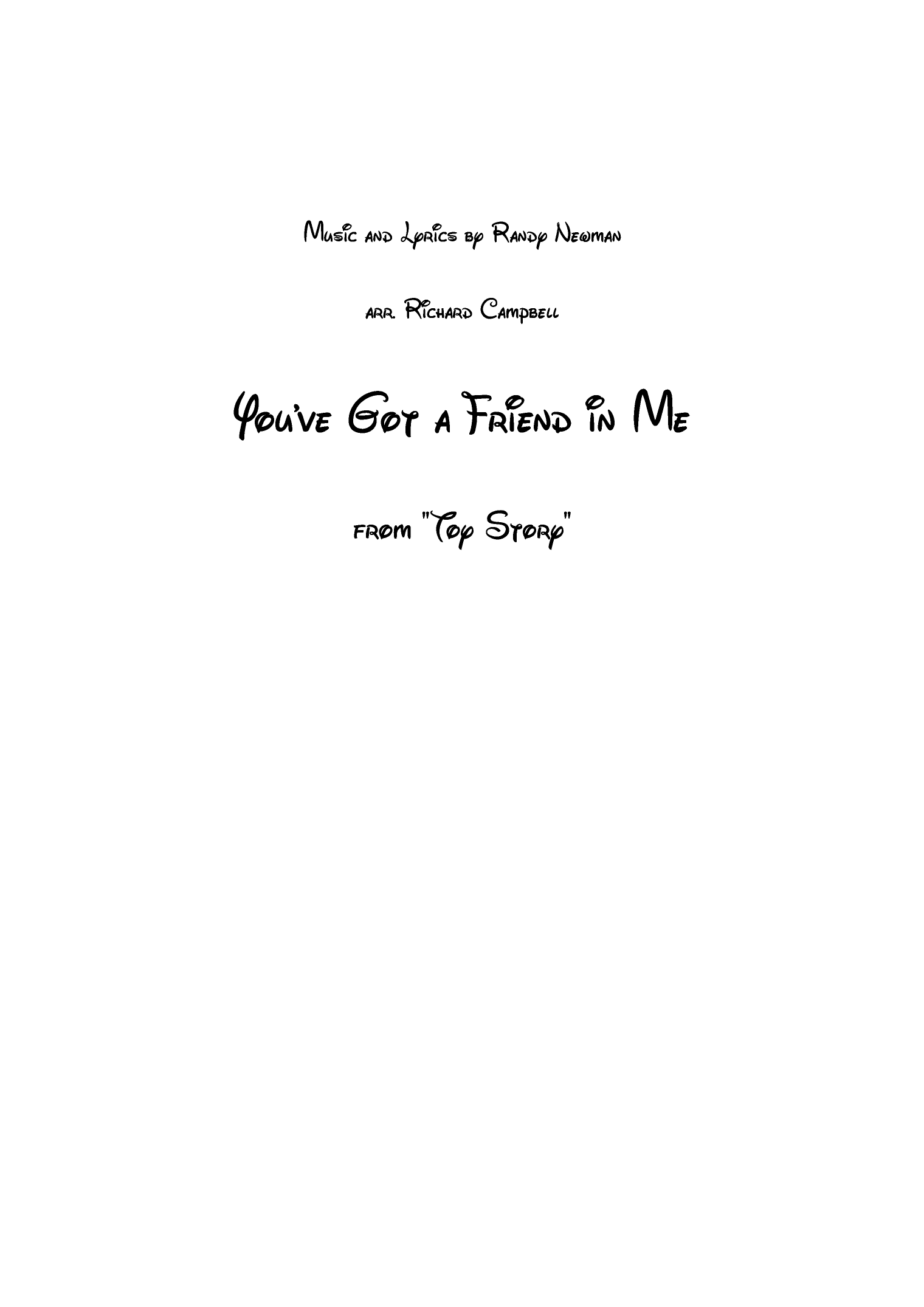 You've Got A Friend In Me (arr. Richard Campbell)