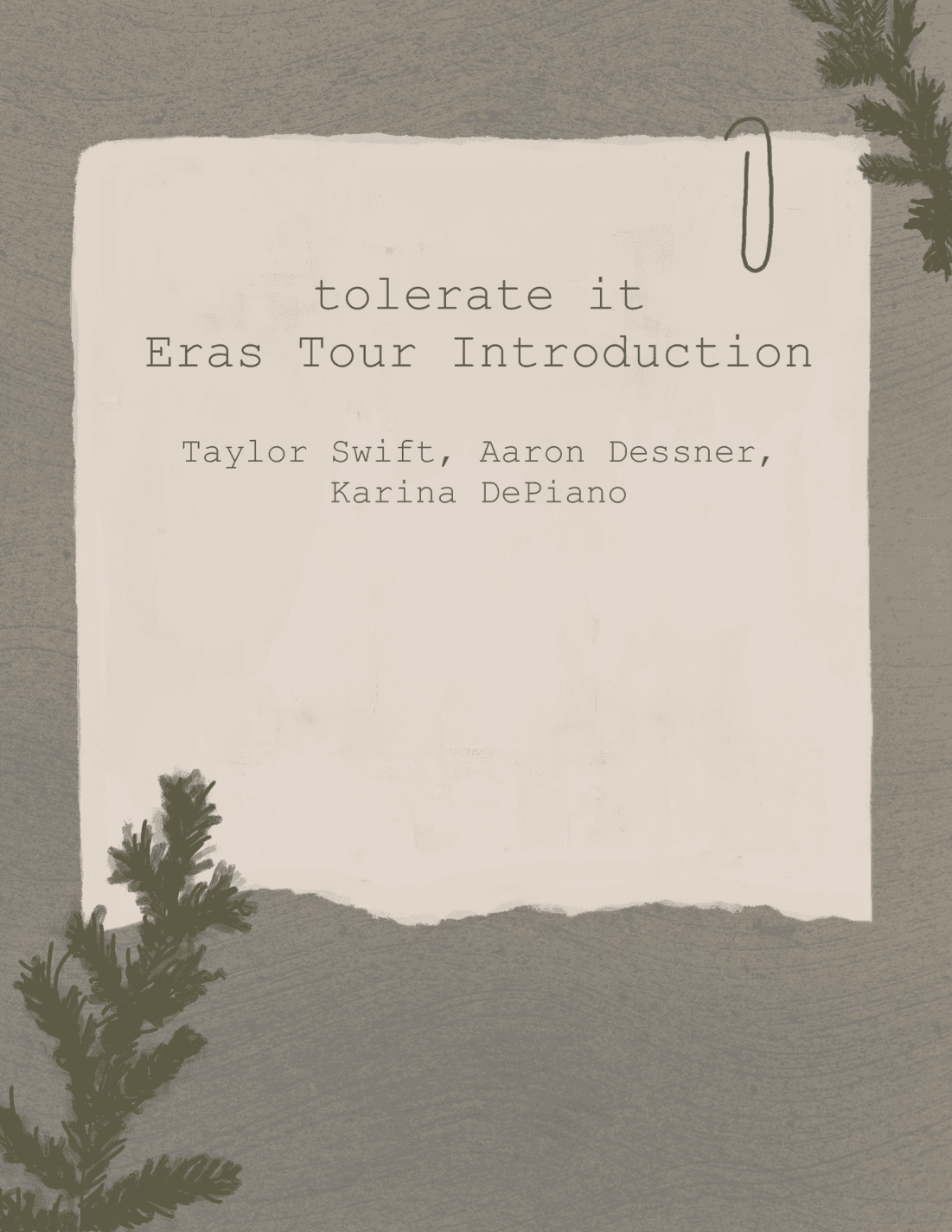 Tolerate It (arr. Morgan Brook Alm)
