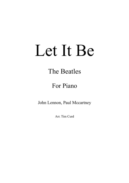 Let It Be (arr. Tim Curd)