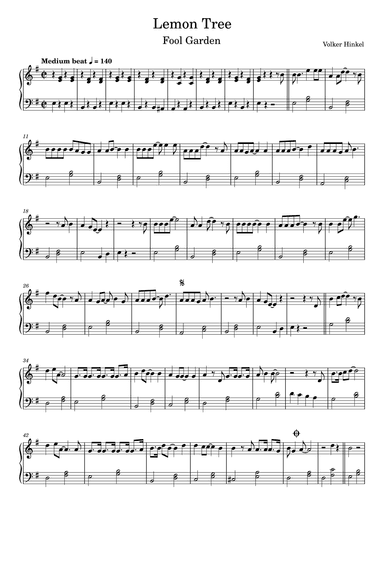 Lemon Tree (arr. Volker Hinkel)