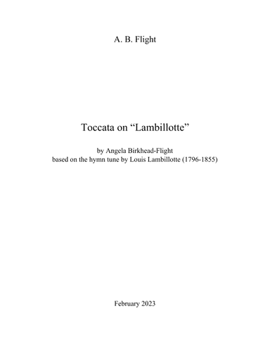 Toccata on "Lambillotte" (arr. Angela Birkhead-Flight)