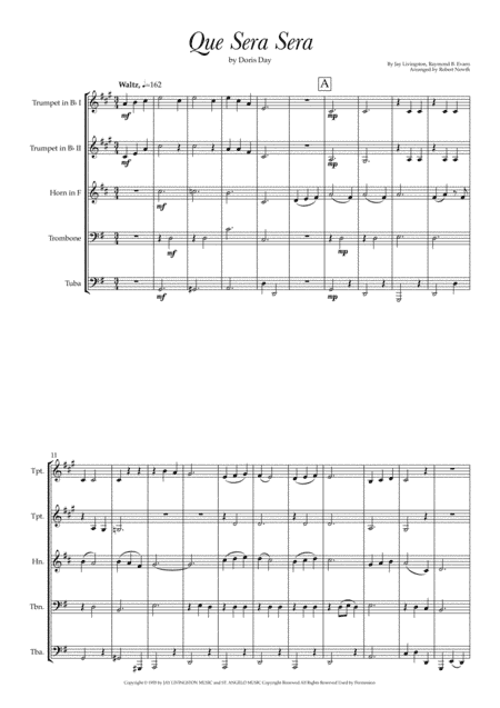 Que Sera, Sera (whatever Will Be, Will Be) (arr. Robert Newth)