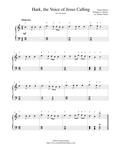 Hark, the Voice of Jesus Calling (Here am I, Send Me) - for easy piano (arr. Samuel Stokes)