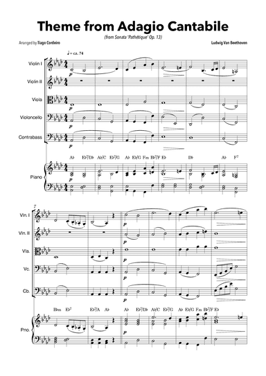 Theme From Adagio Cantabile (from Sonata 'Pathétique' Op.13) (arr. Tiago Cordeiro)