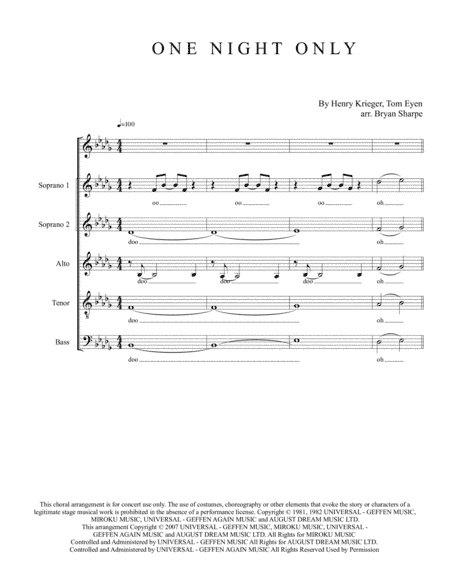 One Night Only (arr. Bryan Sharpe)