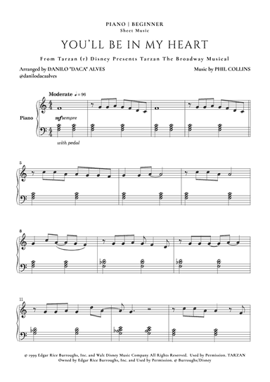 You'll Be In My Heart (arr. Danilo "Daca" Alves)