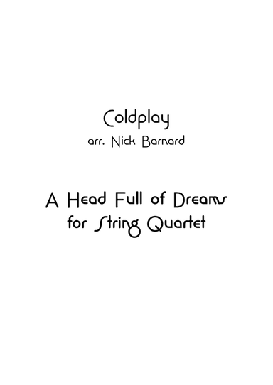A Head Full Of Dreams (arr. Nick Barnard)