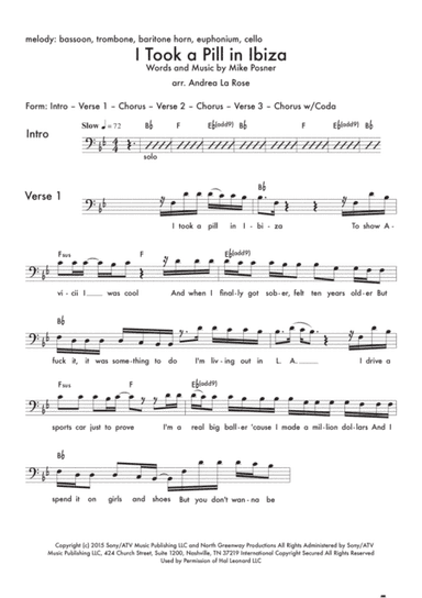 I Took A Pill In Ibiza (arr. Andrea La Rose)